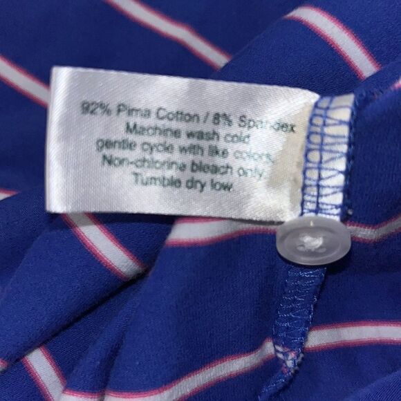 Men’s retro Criquet Austin TX Blue/white/red cotton/spandex Pocket Polo shirt L - Picture 6 of 6